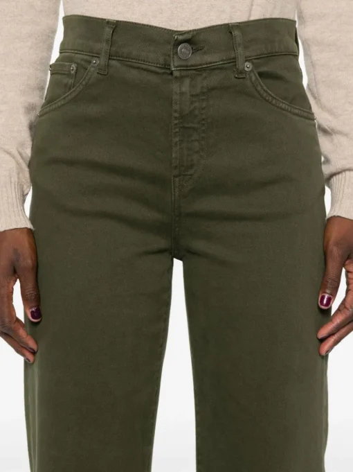 Dondup Jeans Verde Donna Svasato
