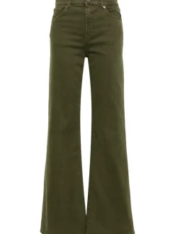 Dondup Jeans Verde Donna Svasato