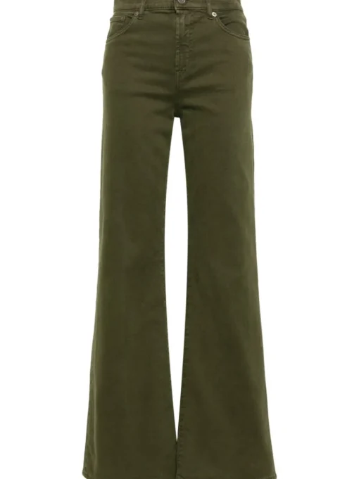 Dondup Jeans Verde Donna Svasato