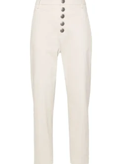 Dondup Pantalone Bianco Donna Nima Bottoni a Vista