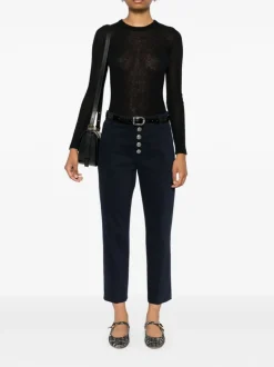 Dondup Pantalone Blu Donna Nima Bottoni a Vista