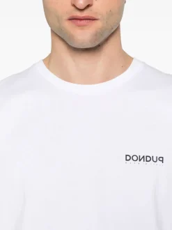 Dondup Uomo T-shirt Bianco Motivo Logo