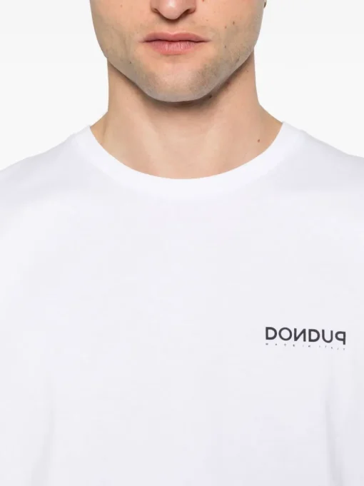 Dondup Uomo T-shirt Bianco Motivo Logo