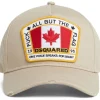 Dsquared2 Cappellino Beige Uomo Ricamo Bandiera Canada