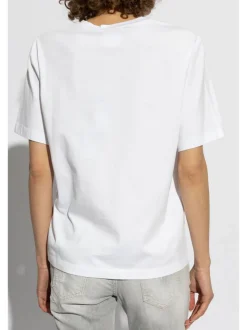 Dsquared2 T-shirt Bianco Donna Logo Strass