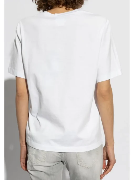 Dsquared2 T-shirt Bianco Donna Logo Strass