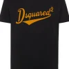 Dsquared2 T-shirt Nero Uomo Logo Stile Baseball