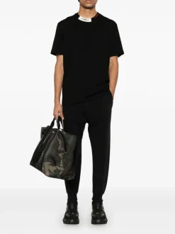 Dsquared2 T-shirt Nero Uomo Ricamo Logo Scollo