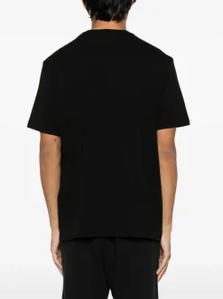 Dsquared2 T-shirt Nero Uomo Ricamo Logo Scollo