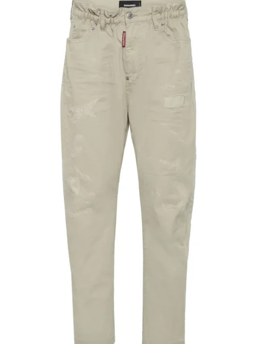 Dsquared2 Uomo Pantalone Beige Vita Elasticizzata