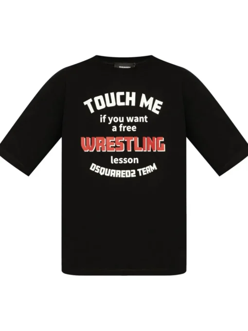 Dsquared2 Uomo T-shirt Nero Wrestling