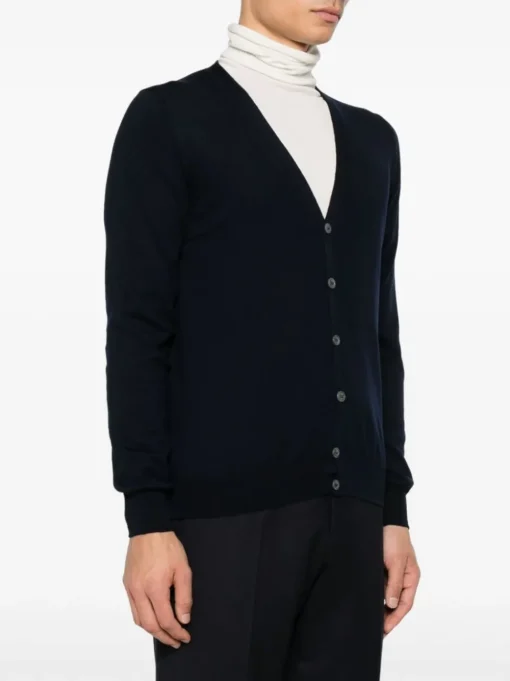 Fileria Cardigan Blu Uomo con Bottoni