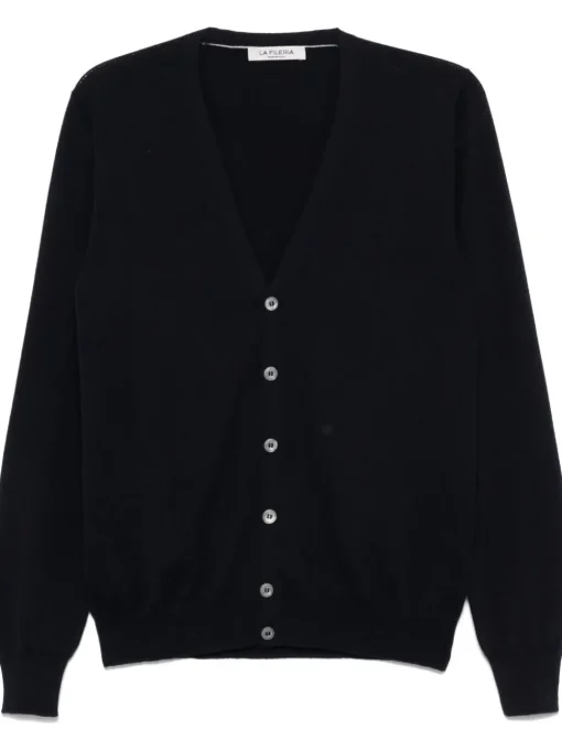 Fileria Cardigan Blu Uomo con Bottoni