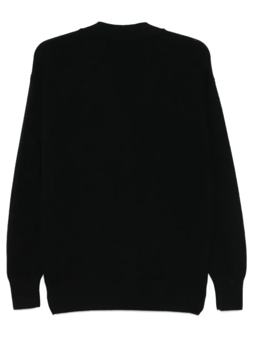 Fileria Cardigan Nero Uomo Maniche Lunghe