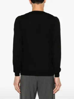 Fileria Cardigan Nero Uomo con Bottoni