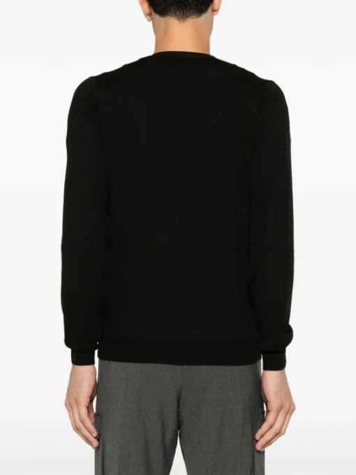Fileria Cardigan Nero Uomo con Bottoni