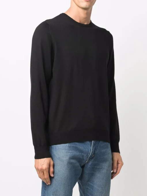 Fileria Maglia Nero Uomo Girocollo Lana