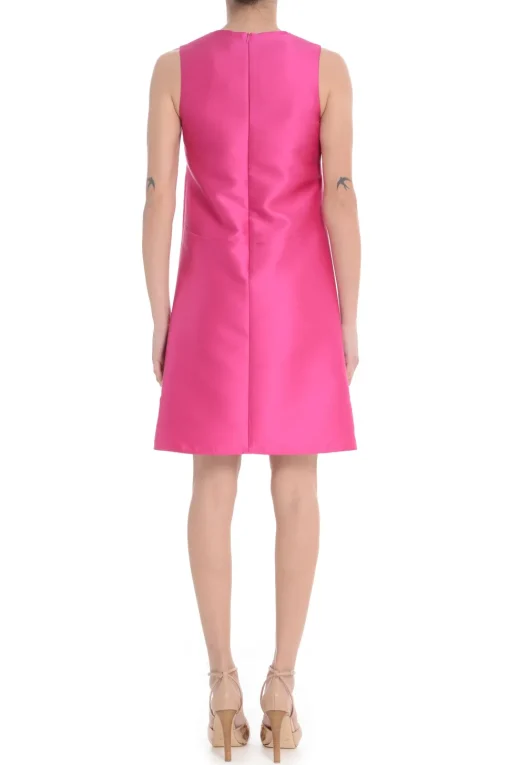 F.it Abito Fucsia Donna Scollo Tondo
