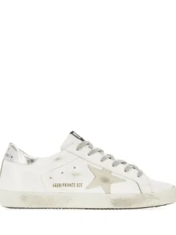 Golden Goose Super-Star Donna Scarpe Bianco-Argento