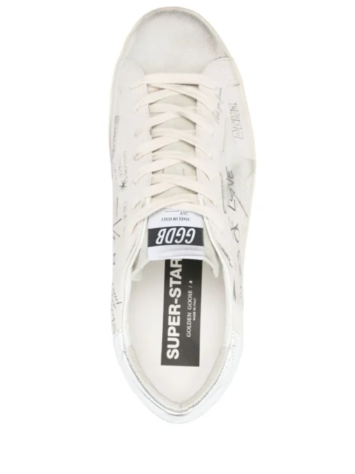 Golden Goose Super-Star Uomo Scarpa Bianco-Argento