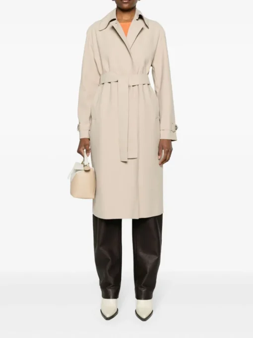 Harris Wharf London Cappotto Sabbia Donna con Cintura