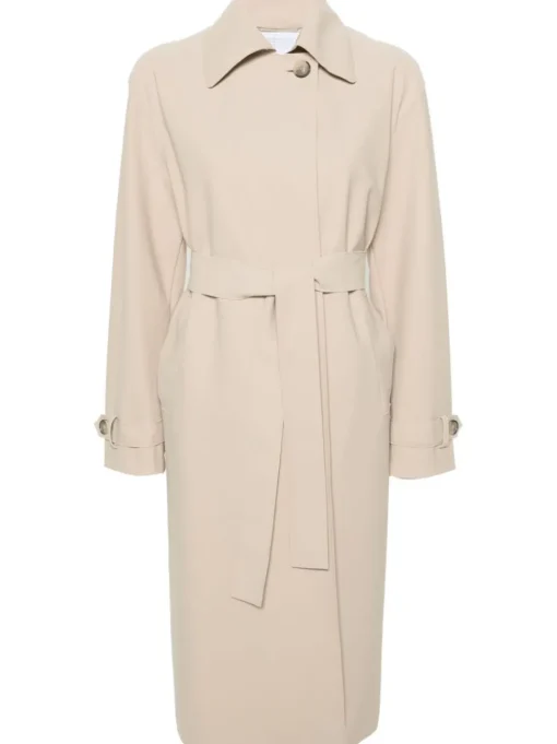 Harris Wharf London Cappotto Sabbia Donna con Cintura