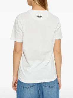 Kenzo Donna T-shirt Bianco Tasca Applicata