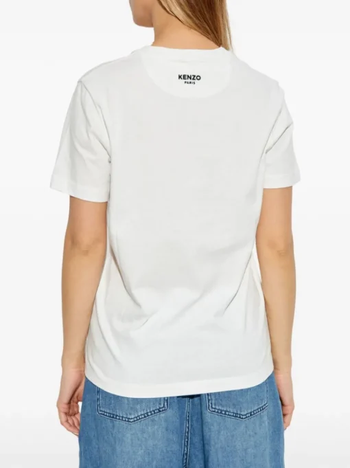 Kenzo Donna T-shirt Bianco Tasca Applicata