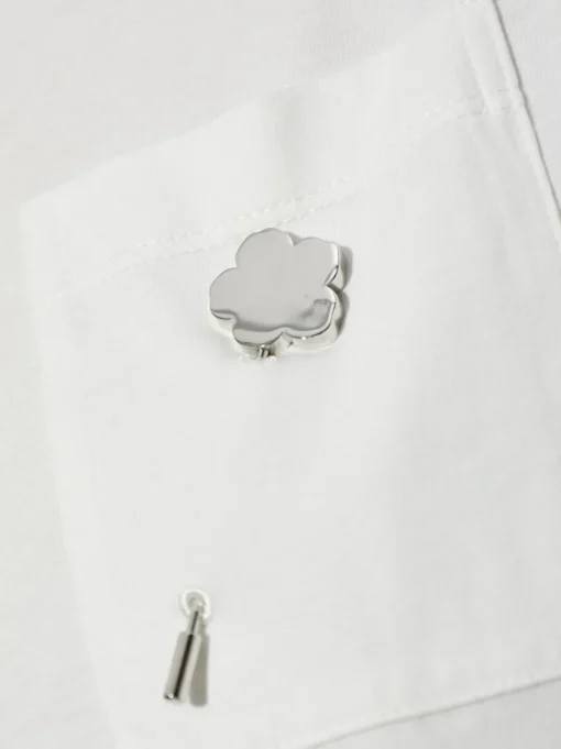 Kenzo Donna T-shirt Bianco Tasca Applicata