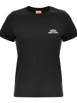 Kenzo Donna T-shirt Nero Micro Happy Tiger