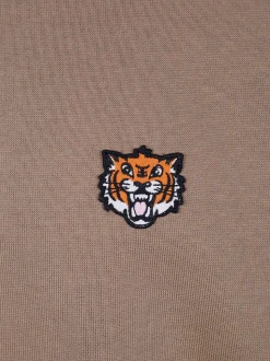 Kenzo Felpa Uomo Marrone Patch Testa Tigre