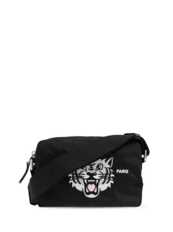 Kenzo Uomo Borsa Nero Ricamo Happy Tiger