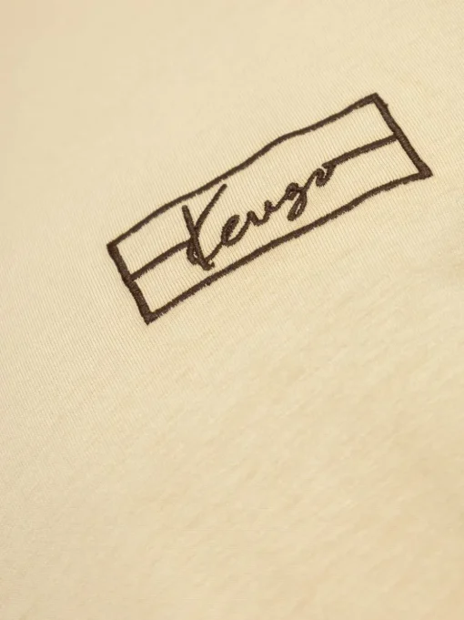 Kenzo Uomo T-shirt Beige Ricamo Logo Signature