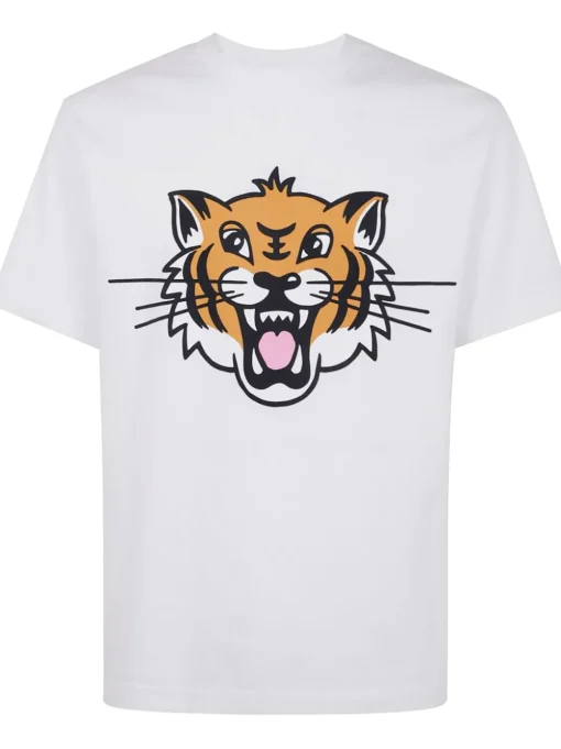 Kenzo Uomo T-shirt Bianco Happy Tiger