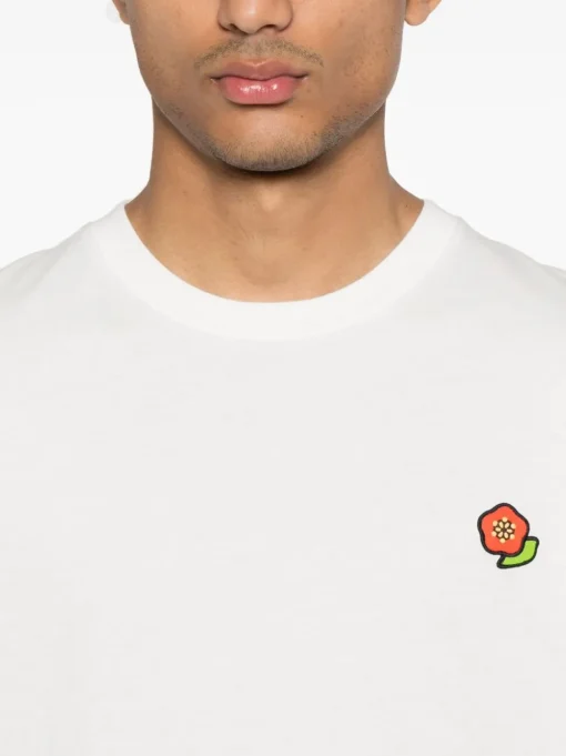 Kenzo Uomo T-shirt Bianco Micro Fiore Boke
