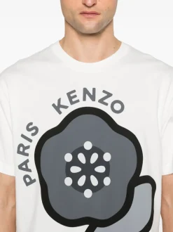 Kenzo Uomo T-shirt Bianco Fiore Pop