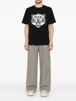 Kenzo Uomo T-shirt Nero Happy Tiger