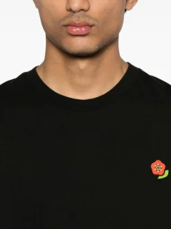 Kenzo Uomo T-shirt Nero Micro Fiore Boke