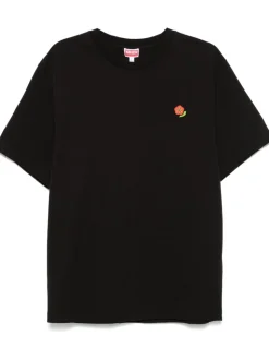 Kenzo Uomo T-shirt Nero Micro Fiore Boke
