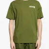 Kenzo Uomo T-shirt Verde Logo Fiore Boke
