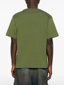 Kenzo Uomo T-shirt Verde Logo Fiore Boke
