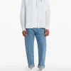 Lacoste Camicia Bianco-Celeste Uomo a Righe