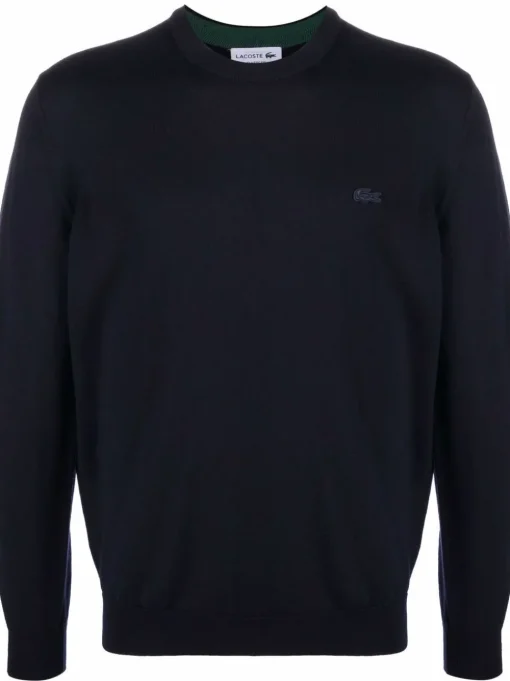 Lacoste Maglia Blu Uomo Ricamo Coccodrillo