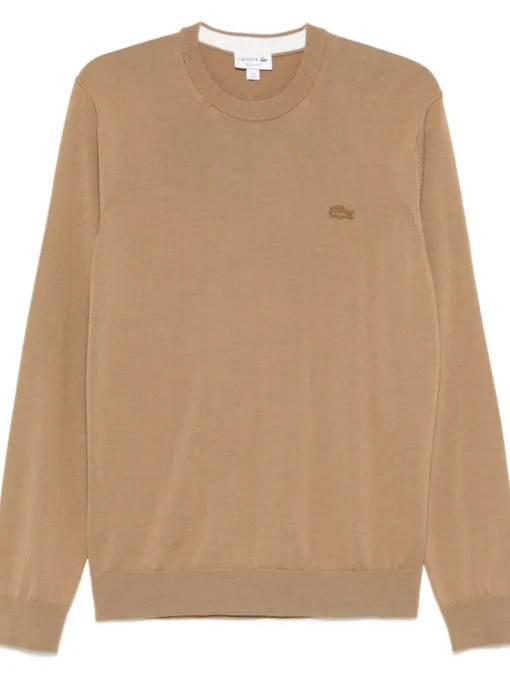 Lacoste Maglia Marrone Uomo Ricamo Coccodrillo