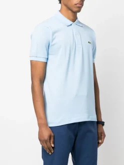 Lacoste Polo Azzurro Uomo Verde con logo ricamato