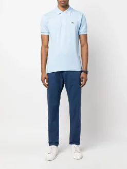 Lacoste Polo Azzurro Uomo Verde con logo ricamato