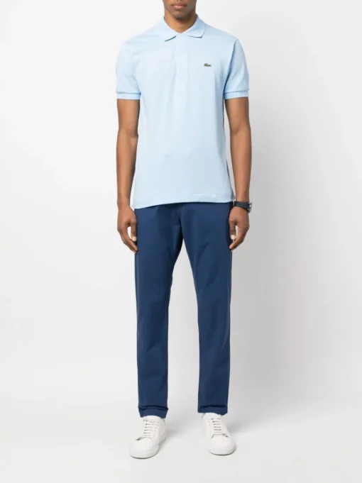 Lacoste Polo Azzurro Uomo Verde con logo ricamato