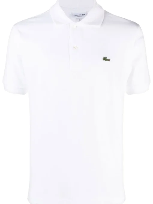 Lacoste Polo Bianco Uomo Verde con logo ricamato