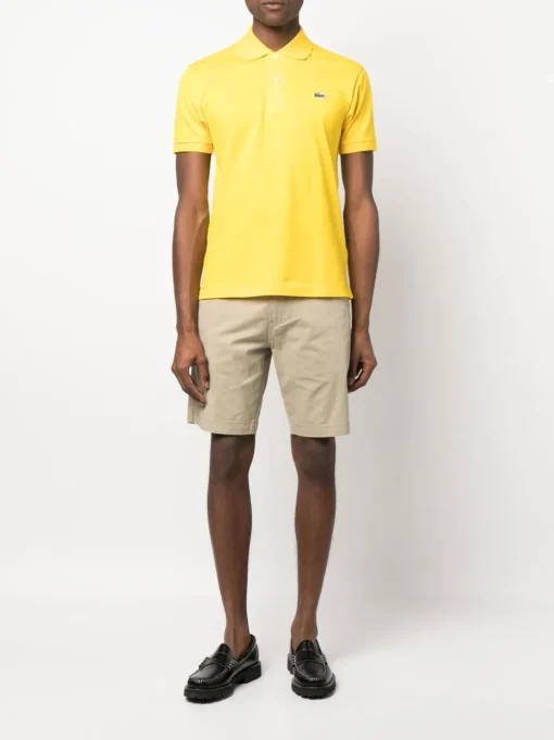 Lacoste Polo Giallo Uomo Giallo con logo ricamato