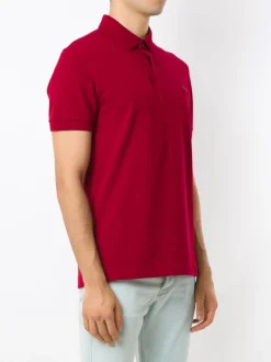 Lacoste Polo Rosso Uomo Ricamo Coccodrillo in Tono